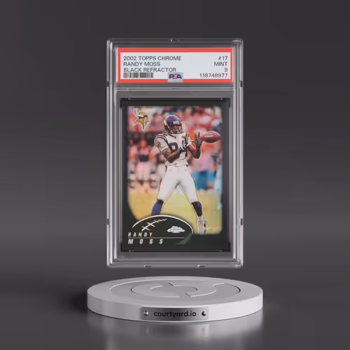 2002 Topps Chrome #17 Randy Moss - Black Refractor (PSA 8 NM-MT)