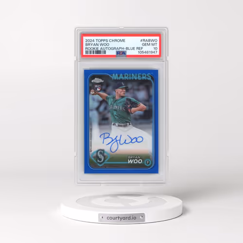 2024 Topps Chrome Rookie Autographs #RABWO Bryan Woo - Blue Refractor (PSA 10 GEM MINT)