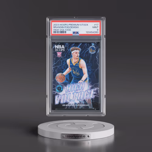 2023 Panini Hoops Premium Stock High Voltage #17 Brandin Podziemski (PSA 9 MINT)