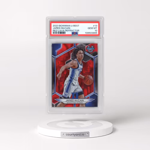 2023 Bowman University Best #13 Jared McCain - Red Lava Refractor (PSA 10 GEM MINT)