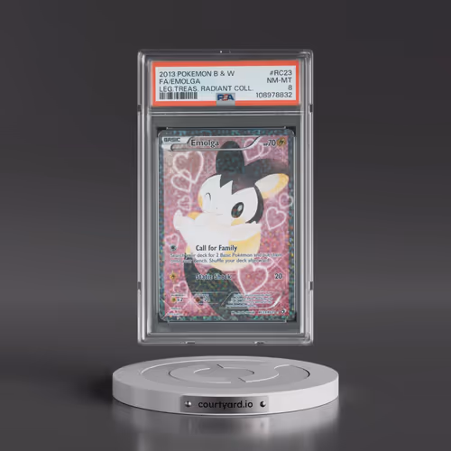 2013 Pokémon Black & White Legendary Treasures Radiant Collection #RC23 Emolga - Full Art (PSA 8 NM-