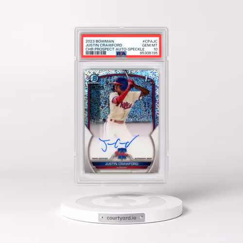 2023 Bowman Chrome Prospect Autographs #CPAJC Justin Crawford - Speckle Refractor (PSA 10 GEM MINT)
