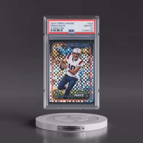 2024 Topps Chrome #203 Drake Maye - X-Fractor (PSA 10 GEM MINT)