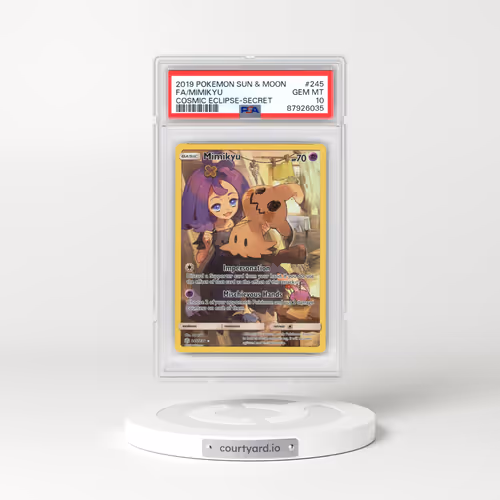 2019 Pokémon Sun & Moon Cosmic Eclipse #245 Mimikyu - Full Art Secret (PSA 10 GEM MINT)