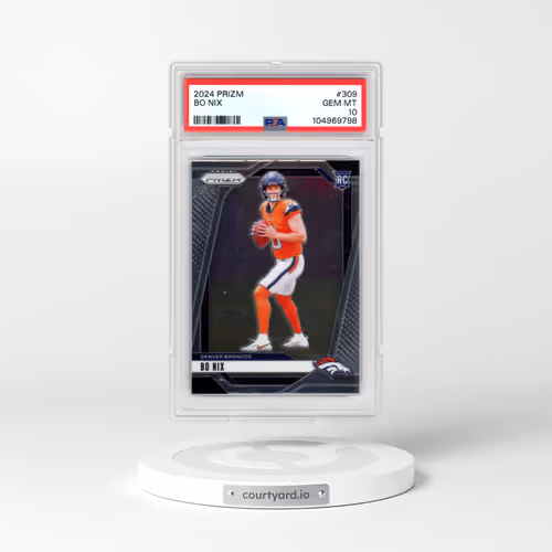 2024 Panini Prizm #309 Bo Nix (PSA 10 GEM MINT)