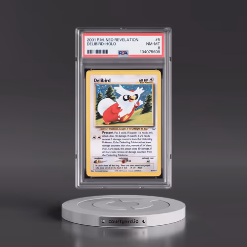 2001 Pokémon Neo Revelation #5 Delibird - Holo (PSA 8 NM-MT)