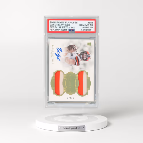 2018 Panini Flawless Rookie Dual Patch Autographs #BM Baker Mayfield (PSA 10 GEM MINT)
