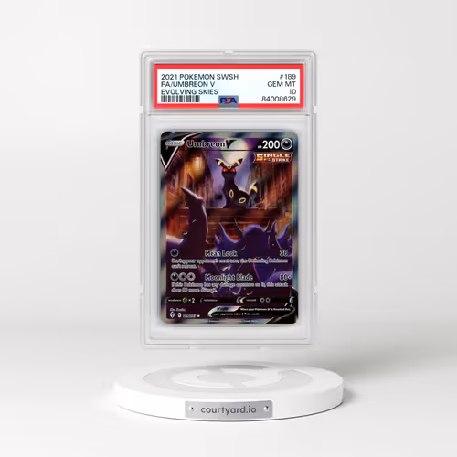 2021 Pokémon Sword & Shield Evolving Skies #189 Umbreon V - Holo Full Art (PSA 10 GEM MINT)