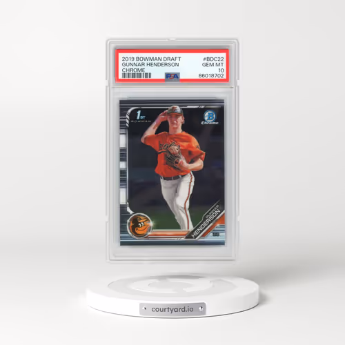 2019 Bowman Draft #BDC22 Gunnar Henderson - Chrome (PSA 10 GEM MINT)
