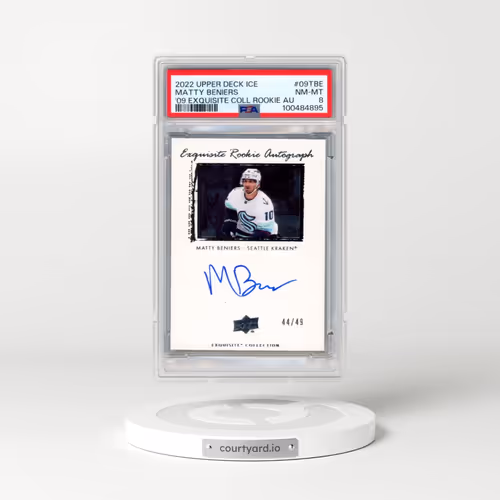 2022 Upper Deck Ice 2009-10 Exquisite Collection Rookie Autographs #09TBE Matty Beniers (PSA 8 NM-MT