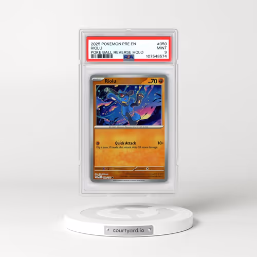 2025 Pokémon Pre EN-Prismatic Evolutions #050 Riolu - Reverse Holo Poke Ball (PSA 9 MINT)