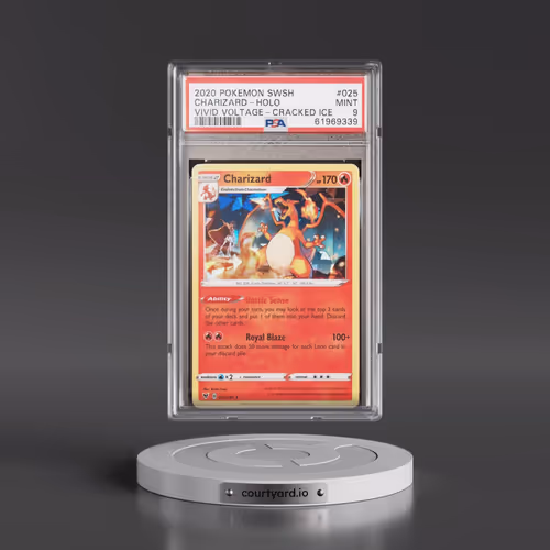 2020 Pokémon Sword & Shield Vivid Voltage #025 Charizard - Holo Cracked Ice (PSA 9 MINT)
