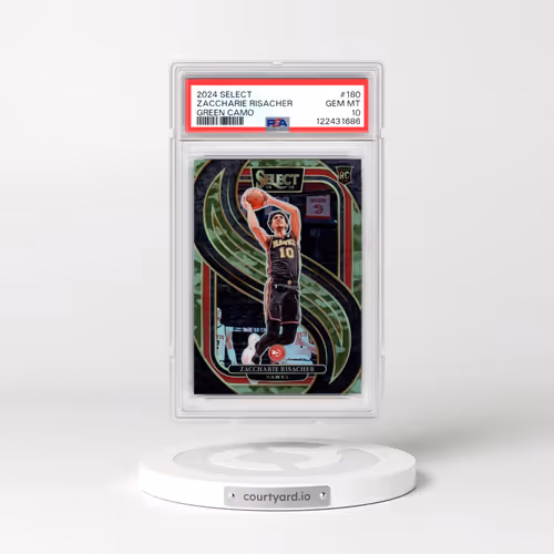 2024 Panini Select #180 Zaccharie Risacher - Green Camo (PSA 10 GEM MINT)