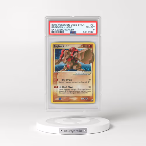 2006 Pokémon EX Legend Maker #91 Regirock - Holo Gold Star (PSA 6 EX-MT)