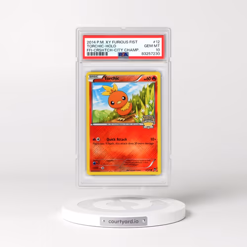 2014 Pokémon XY Furious Fists #12 Torchic - Holo Crosshatch-2014 City Championships (PSA 10 GEM MINT)