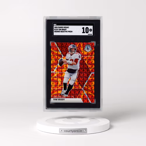 2020 Panini Mosaic #135 Tom Brady - Orange Reactive Prizm (SGC 10 GEM MINT)