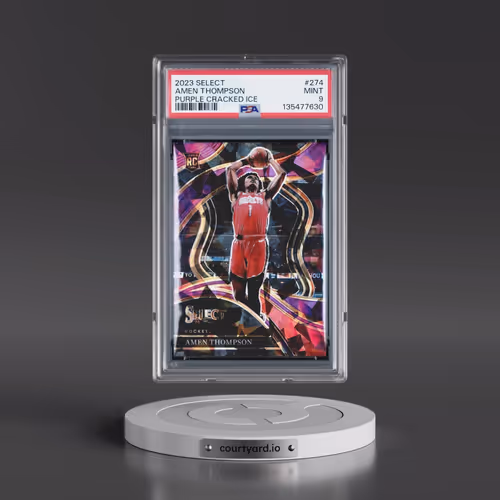 2023 Panini Select #274 Amen Thompson - Purple Cracked Ice (PSA 9 MINT)