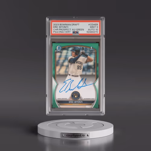 2023 Bowman Draft Chrome Prospect Autograph #CDAEB Eric Bitonti - Green Refractor (PSA 9 MINT)