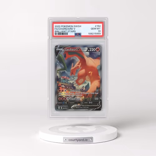2022 Pokémon Sword & Shield Brilliant Stars #154 Charizard V - Holo Full Art (PSA 10 GEM MINT)