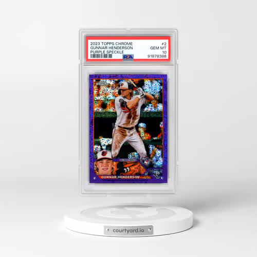 2023 Topps Chrome #2 Gunnar Henderson - Purple Speckle Refractor (PSA 10 GEM MINT)