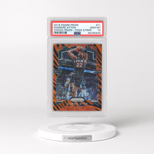 2019 Panini Prizm #71 DeAndre Ayton - Choice Prizm-Tiger Stripe (PSA 10 GEM MINT)