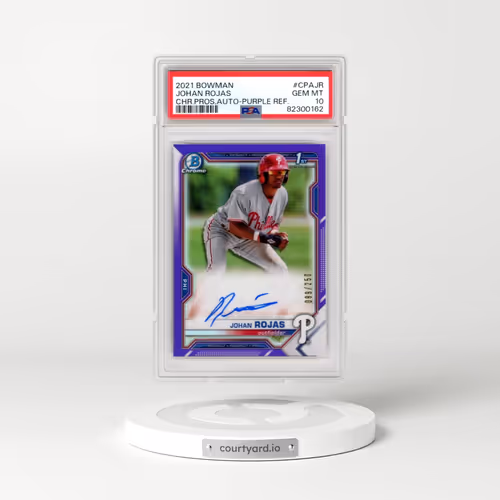 2021 Bowman Chrome Prospect Autographs #CPAJR Johan Rojas - Purple Refractor (PSA 10 GEM MINT)