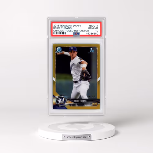 2018 Bowman Draft #BDC11 Brice Turang - Chrome-Gold Refractor (PSA 10 GEM MINT)