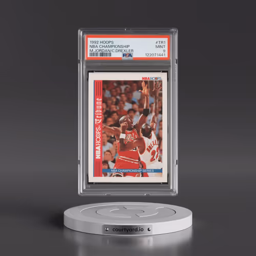 1992 Hoops #TR1 NBA Championship - M.Jordan/C.Drexler (PSA 9 MINT)