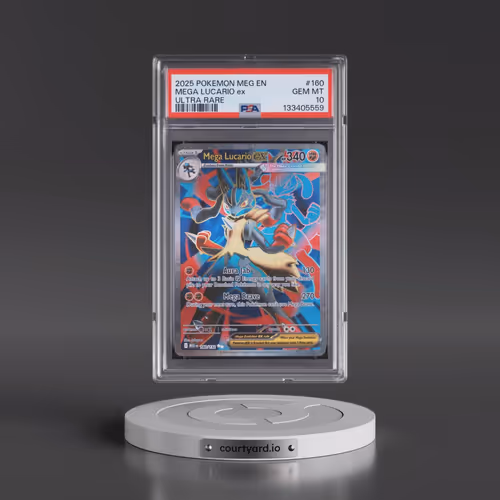 2025 Pokémon Meg EN-Mega Evolution #160 Mega Lucario EX - Holo Ultra Rare (PSA 10 GEM MINT)