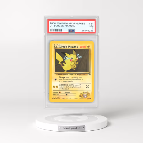2000 Gym Heroes #81 Lt. Surge's Pikachu (PSA 7 NM)