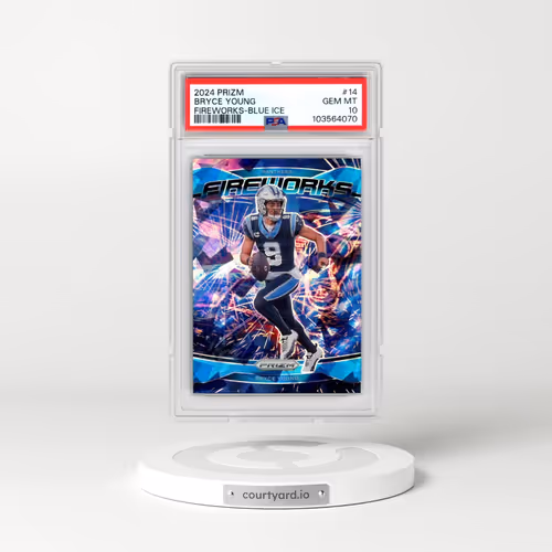 2024 Panini Prizm Fireworks #14 Bryce Young - Blue Ice (PSA 10 GEM MINT)