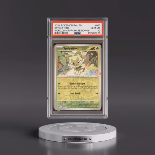2024 Pokémon Pal EN-Paldea Evolved #012 Sprigatito - Pokemon Horizons Purchase Bonus (PSA 10 GEM MIN