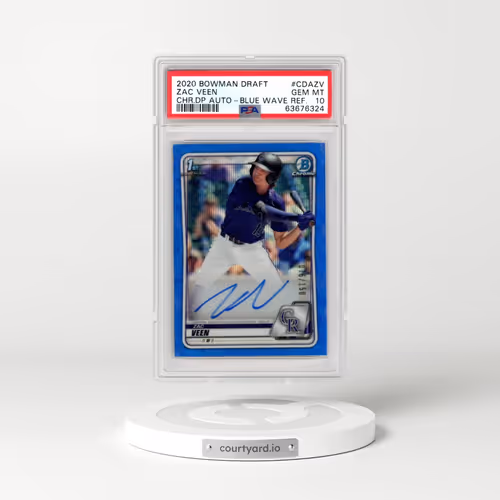 2020 Bowman Draft Chrome Draft Picks Autographs #CDAZV Zac Veen - Blue Wave Refractor (PSA 10 GEM MINT)