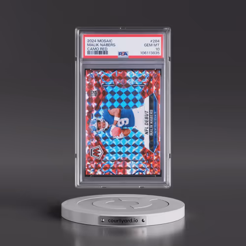 2024 Panini Mosaic #284 Malik Nabers - Camo Red (PSA 10 GEM MINT)