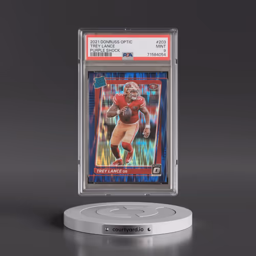2021 Panini Donruss Optic #203 Trey Lance - Purple Shock (PSA 9 MINT)