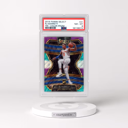 2019 Panini Select #21 RJ Barrett - Tri-Color Prizm (PSA 8 NM-MT)
