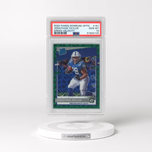 2020 Panini Donruss Optic #167 Jonathan Taylor - Green Velocity (PSA 10 GEM MINT)
