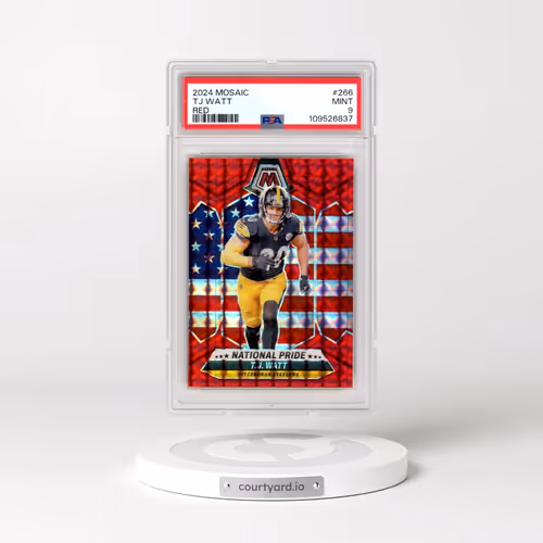 2024 Panini Mosaic #266 TJ Watt - Red (PSA 9 MINT)