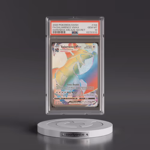 2020 Pokémon Sword & Shield Darkness Ablaze #194 Salamence Vmax - Full Art Secret (PSA 10 GEM MINT)