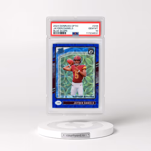 2024 Panini Donruss Optic #248 Jayden Daniels - Blue Scope (PSA 10 GEM MINT)