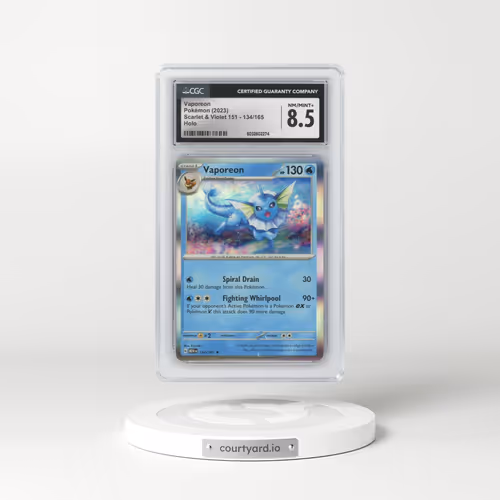 2023 Scarlet & Violet 151 - MEW EN #134/165 Vaporeon - Holo (CGC 8.5 NM-MT+)
