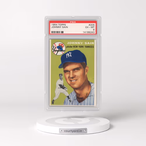1954 Topps #205 Johnny Sain (PSA 6 EX-MT)