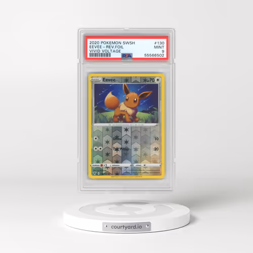 2020 Pokémon Sword & Shield Vivid Voltage #130 Eevee - Reverse Foil (PSA 9 MINT)
