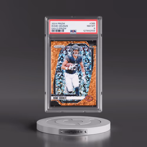 2024 Panini Prizm #385 Rome Odunze - Disco Prizm (PSA 8 NM-MT)
