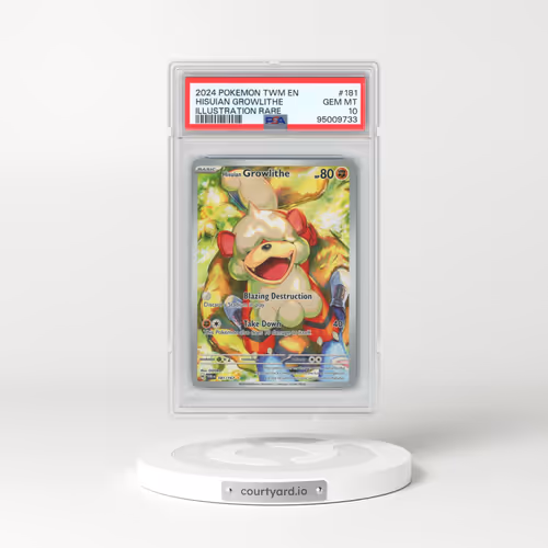 2024 Pokémon Twm EN-Twilight Masquerade #181 Hisuian Growlithe - Illustration Rare (PSA 10 GEM MINT)