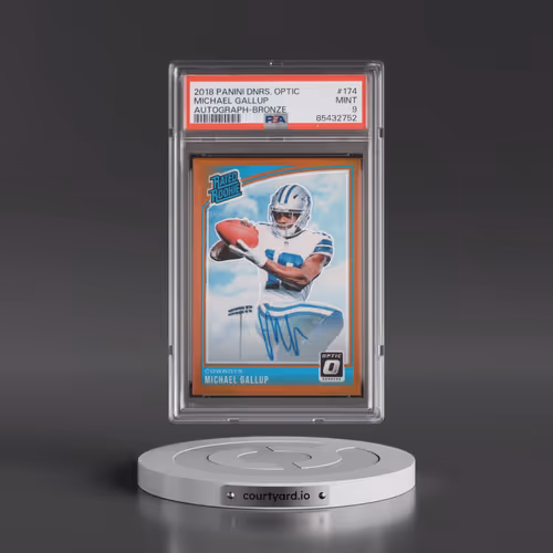 2018 Panini Donruss Optic #174 Michael Gallup - Autograph-Bronze (PSA 9 MINT)