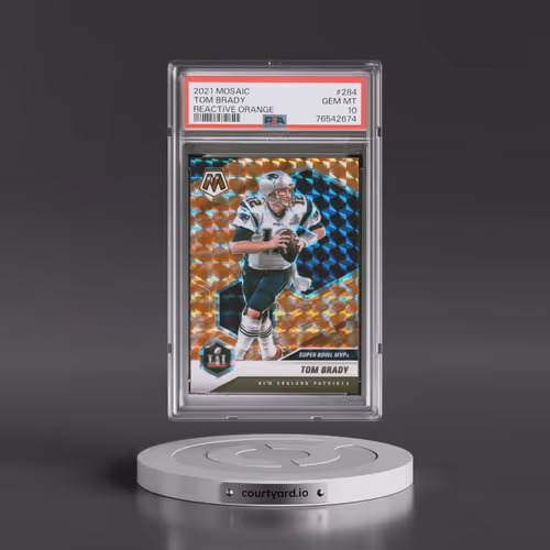 2021 Panini Mosaic #284 Tom Brady - Reactive Orange (PSA 10 GEM MINT)