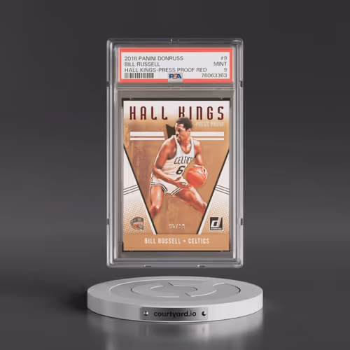 2018 Panini Donruss Hall Kings #9 Bill Russell - Press Proof Red (PSA 9 MINT)