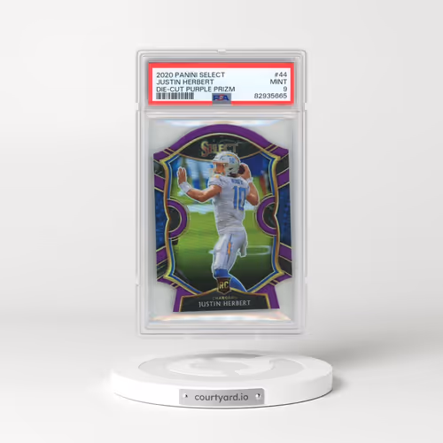 2020 Panini Select #44 Justin Herbert - Die-Cut Purple Prizm (PSA 9 MINT)