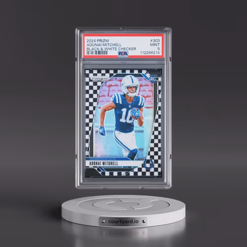 2024 Panini Prizm #303 Adonai Mitchell - Black & White Checker (PSA 9 MINT)